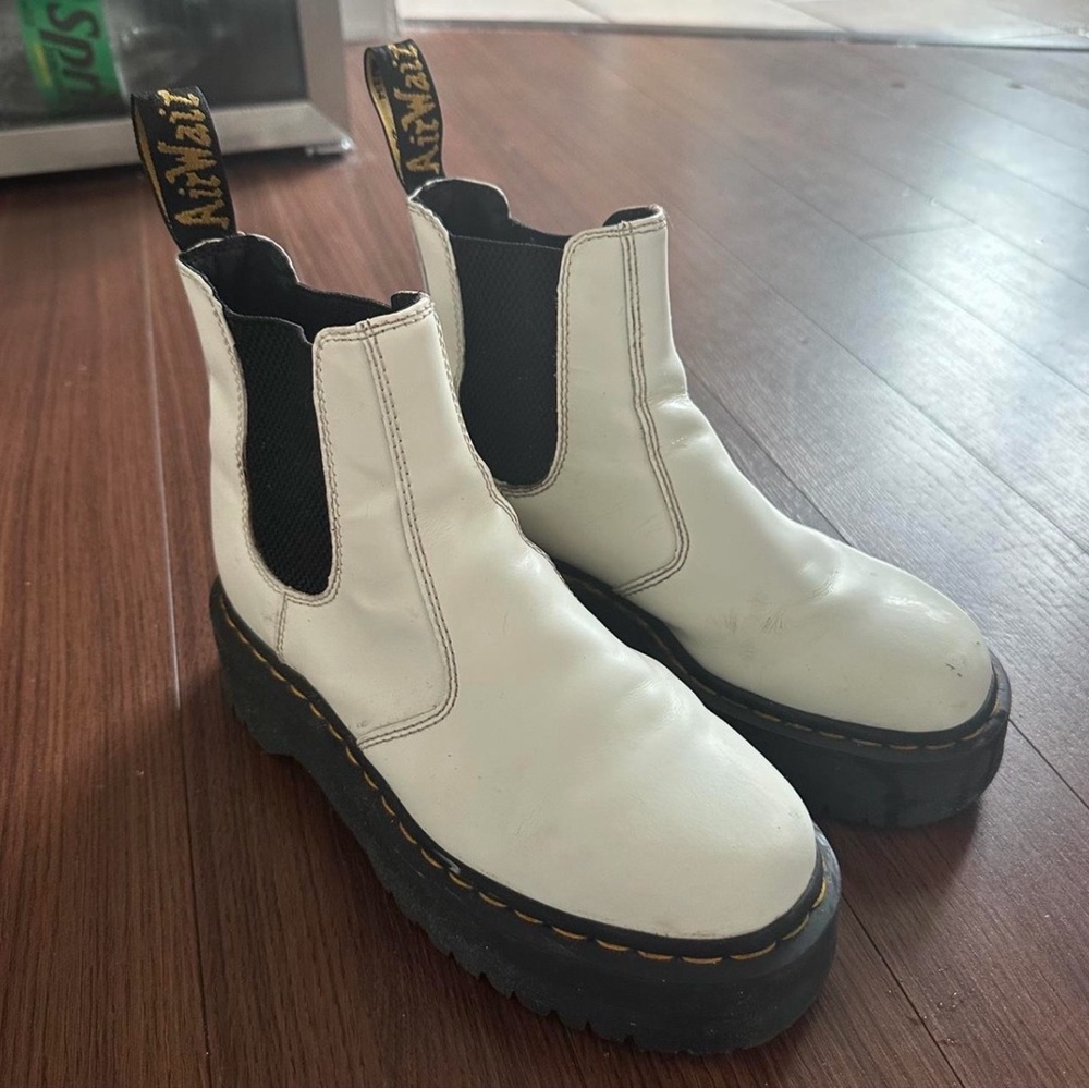 Dr. Martens White Chelsea Boots - Women’s 8